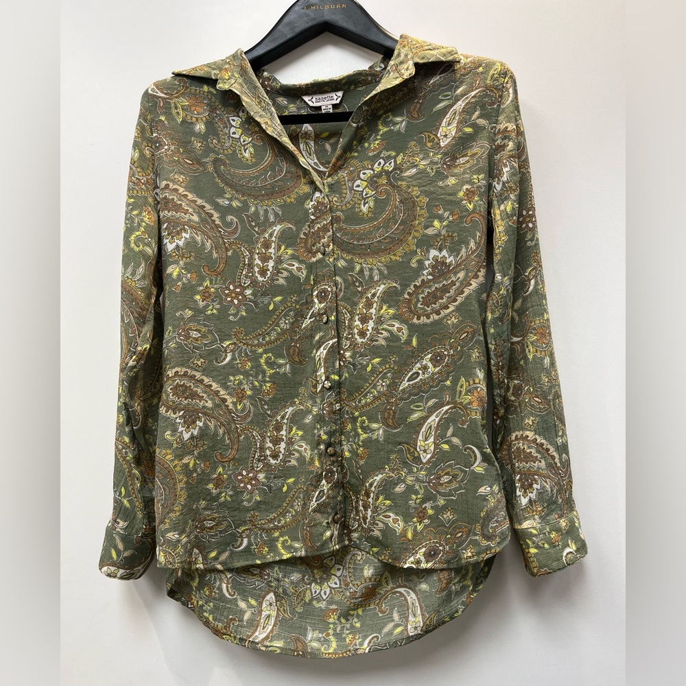 Nanette Lepore Floral Long Sleeve Button Down Shirt